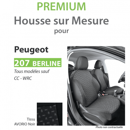 Housse sur Mesure PREMIUM pour PEUGEOT 207 & 207 Berline, de 04/2012 à  11/2019