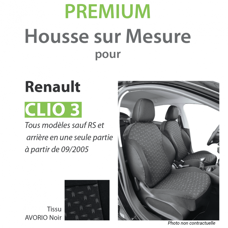 Housses de siège prémium pour Clio 3 - Feu Vert